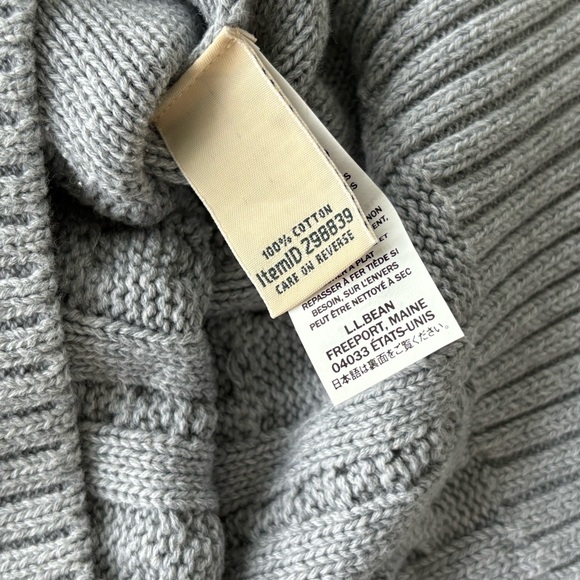 L.L.BEAN Grey Cable Knit Pullover Sweater - Picture 4 of 6